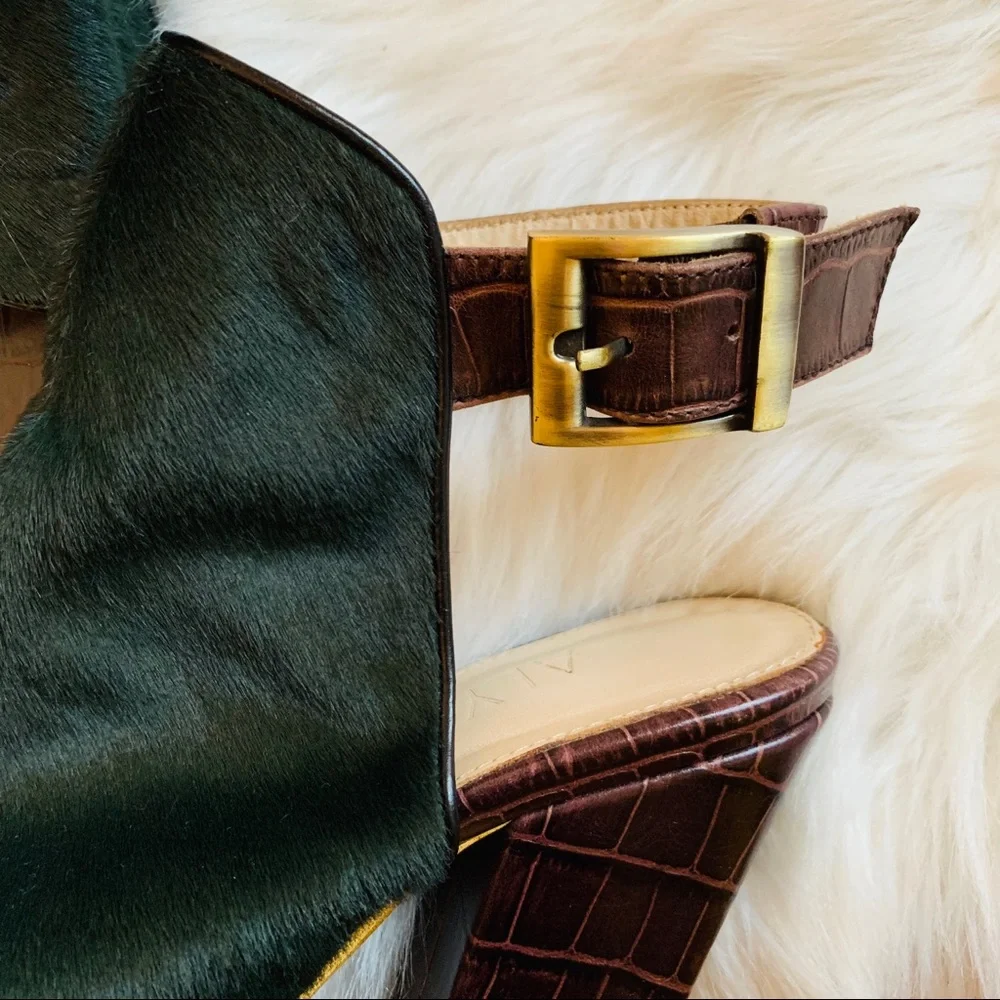 Elegant Green and Brown Ankle Booties